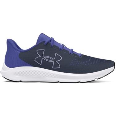 Imagem de Under Armour Tênis de corrida feminino Charged Pursuit 3 com logotipo grande, (107) Cinza/Starlight/Preto, 40