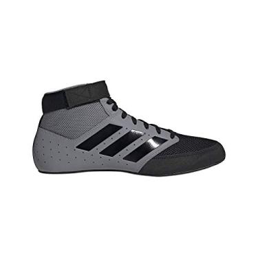 Imagem de adidas Sapato de Luta Livre Masculino Mat Hog 2.0, Cinza/Preto/Branco, 4