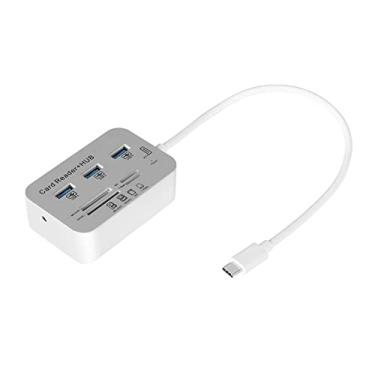 Imagem de Garrulax Hub USB C, divisor de hub USB 3.0 7 em 1 com portas tipo C 3 portas USB tipo C HUB leitor de cartão SD/TF adaptador USB 3.1 para MacBook/computador