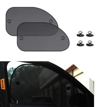 Imagem de jokormo 2 peças de proteção solar para janela lateral do carro, 25,5 x 14,9 com bloqueio de UV e protetor infantil para animais de estimação, ventosa montada com furos de malha respirável escudo