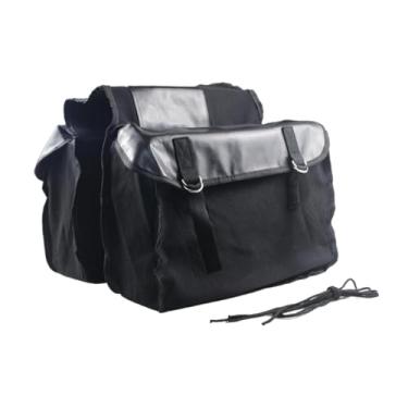 Imagem de Colaxi Bolsa de selim de bicicleta dupla face, bolsa de armazenamento para bagageiro traseiro de bicicleta, bolsa para bicicleta, alforje para andar, Preto