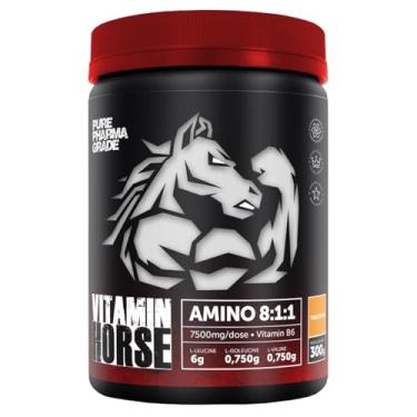 Imagem de BCAA Aminoacid 8:1:1 7500mg/dose Enriquecido com Vitamina B6 ultra concentrado 300g Melancia - Vitamin Horse (300g, Tangerina)