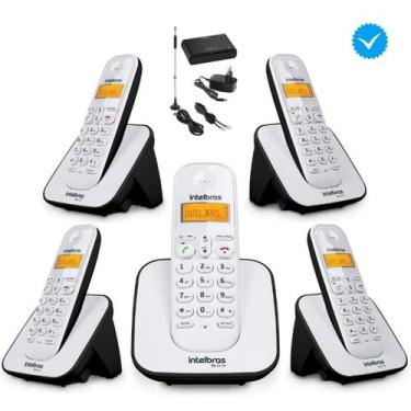 Imagem de Telefone Sem Fio Com 4 Ramal Entrada Chip 3G Combo Oficial - Intelbras
