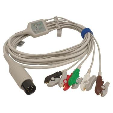 Imagem de Cabo Ecg 5 Vias Para Monitor Contec 6 Pinos  - Maple Hospitalar