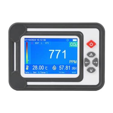 Imagem de Detector de Dióxido de Carbono, Ampla Aplicação, Tela LCD TFT de 3,5 Polegadas Portátil, Configurações de Lembrete, Detector de CO2 para Plantio de Tendas, Adegas de Vinho (Branco)