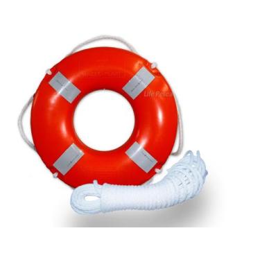 Imagem de Kit Boia Circular Salva Vidas 50cm Classe II Corda Retinida 20 mt - Ma