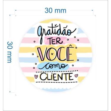 Imagem de 200 Adesivo Lacre Recorte Etiquetas Gratidao - Alfa1 