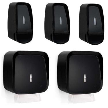 Imagem de Kit 3 Dispenser Sabonete sabão Líquido álcool gel + 2 suporte porta pa