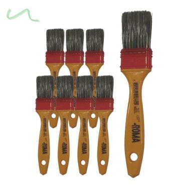 Imagem de Kit 8 Trincha Pincel 317 Gold Gris 1.1/2 Polegadas - Roma