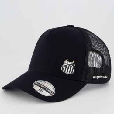 Imagem de Boné Santos Trucker Preto e Branco - Supercap, Único