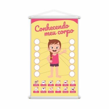 Imagem de Banner Conhecendo Meu Corpo Menina Pedagógico Grande - Plimshop