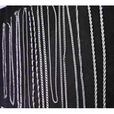 Imagem de Kit 10 Correntes Masculinas Aço Inox Atacado  - Majestoso Joias e Aces