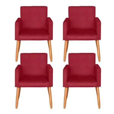Imagem de Kit 4 Poltronas Decorativa para Recepção Sala de Estar Sala de Espera 