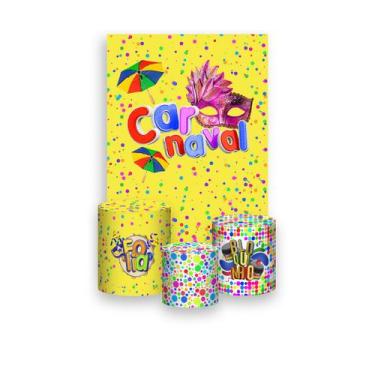 Imagem de Painel De Festa Vertical 1,50 x 2,20 + Trio De Capas Cilindro - Carnav
