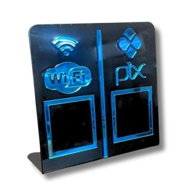 Imagem de Expositor DUPLO WI-FI - PIX - Preto com Azul - Lm Balcoes