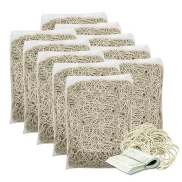 Imagem de Kit 10Kg Elástico De Látex Borracha N18 Para Dinheiro Pacote 1Kg Cada 