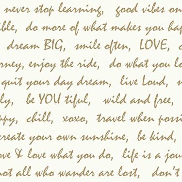 Imagem de RoomMates Papel de parede RMK9006WP Gold Dream Big Script para destacar e colar