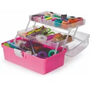 Imagem de Maleta Divisórias 34x20 Manicure Pesca Costura Organizadora Mega Box -