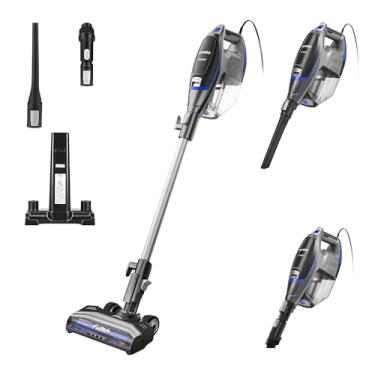 Imagem de Eureka Corded Stick Vacuum Cleaner Aspirador de mão leve com flash 2 em 1 com luzes para tapetes caseiros e pelo duro para animais de estimação, azul