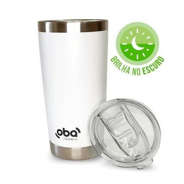 Imagem de Copo Térmico Oba Térmic 591ml - Branco Brilha