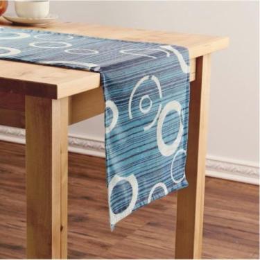 Imagem de Caminho de Mesa Jacquard Tripolli Asteca Azul - FASTLAR, 43x220cm