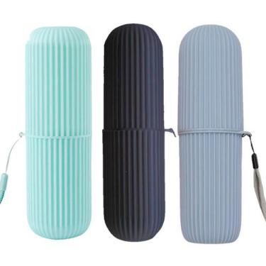 Imagem de Estojo Porta Escova De Dente Multiuso Para Viagem Escola 3un - Ladiv, 