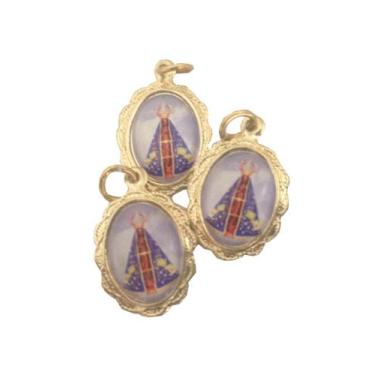 Imagem de 1000 Medalha Nossa Senhora Aparecida Milheiro - 1x2 cm - Santinhos do 