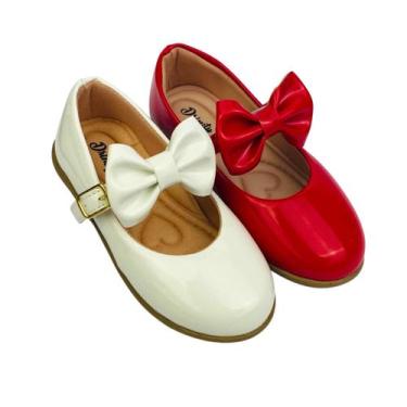 Imagem de Kit Com 2 Pares Sapatilha Infantil Menina Boneca Verniz Confortável SP