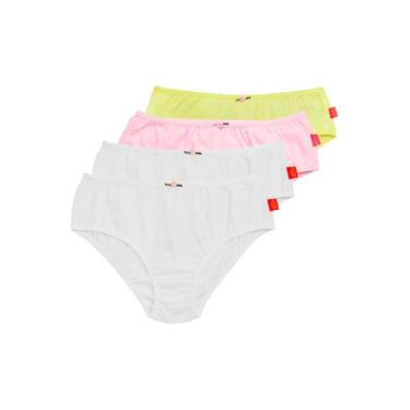 Imagem de Kit com 4 Calcinhas Infantil Sanny 212830, Amarelo, 16