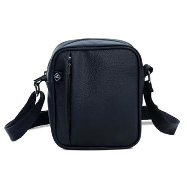 Imagem de Bolsa Transversal Masculina Feminina Shoulder Bag Executiva em Couro PU, PGH Pulse Preto