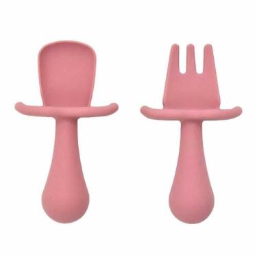 Imagem de Kit Talher Passear Silicone, Rosa