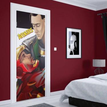 Imagem de Adesivo de Porta Vingadores Heróis 04 - Império da Impressão, G - 90cm