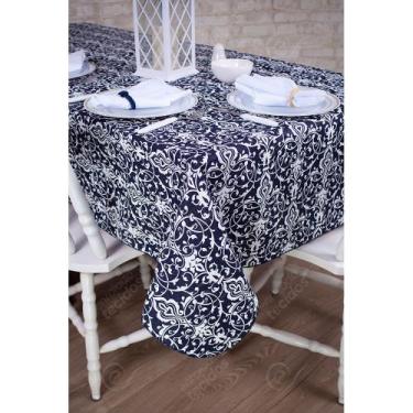 Imagem de Toalha de Mesa Retangular em Tecido Jacquard Estampado Adamascado Fund