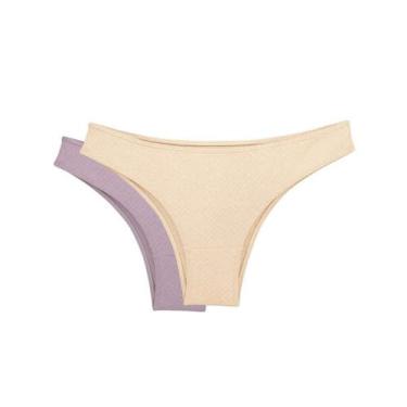 Imagem de Kit 2 Calcinhas 100% Algodão Nude/Rosa Retrô Love Secret 819301, GG