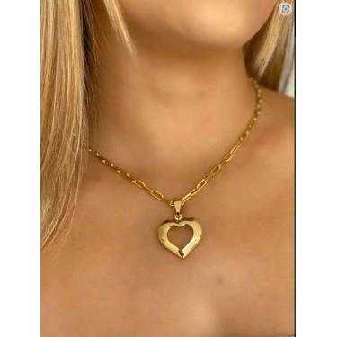 Imagem de Cordão + Pingente Feminino 5mm Cadeado Banhado A Ouro 18k - ToJoia18k