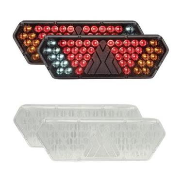 Imagem de Par Lanterna Traseira Guerra Motion Black Cristal LED 12/24v + Par de 