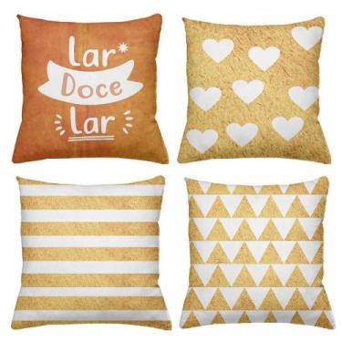 Imagem de Kit 4 Almofadas Decorativas Cheias 40x40cm Lar - Deluzz