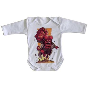 Imagem de body nenê criança roupa bebê manga longa Hellboy - Empório Dutra, GG  