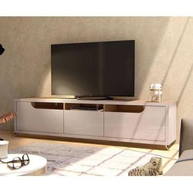 Imagem de Rack para tv jersey 2,20 casa d off white/noce - village móveis