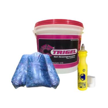 Imagem de Estopa Azul Mista 2kg, Gel Desegraxante Rosa & Marcador Industrial - T