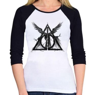 Imagem de Baby Look Raglan The Tale of the Three Brothers Manga 3/4 - Foca na Mo