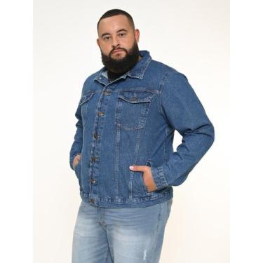 Imagem de Jaqueta Masculina Jeans Plus Size Destroyed Razon Jeans, G3