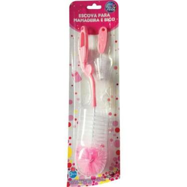 Imagem de Escova para Mamadeira e Bico Rosa - Pais e Filhos