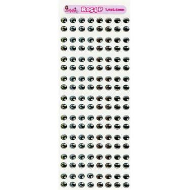 Imagem de Cartela De Olhos Resinados Styler Biscuit R054 P - 7,0 X 5,5mm
