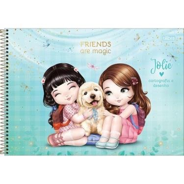 Imagem de Caderno Desenho Capa Dura Jolie 80 Folhas Presente Volta As