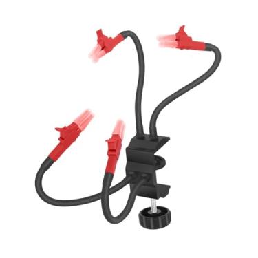 Imagem de Esquirla Suporte de PCB Suporte de soldagem Base de liga de alumínio antiderrapante Braços flexíveis Pintura Arte DIY Fixação Ferramentas de soldagem para, Vermelho