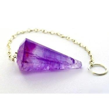 Imagem de Pendulo AMETISTA Facetado Pedra Natural Para Radiestesia - CristaisdeC