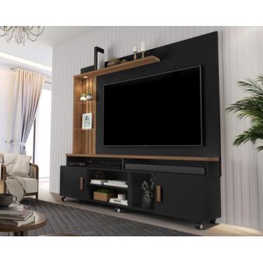 Imagem de Home Preto/Canela com 2 Portas e Várias Prateleiras - Carmolar