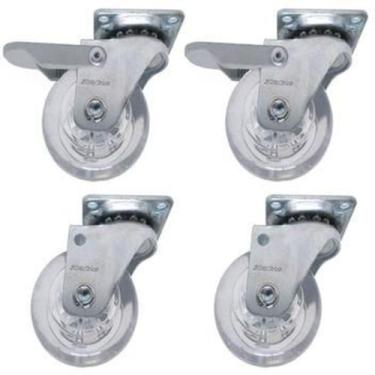 Imagem de Rodizio para carrinhos e  móveis roda gel com freio e sem kit glap 210