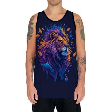 Imagem de Camiseta Regata Leão Rei da Selva Savana Rosto Estampa HD 1 - Enjoy Sh